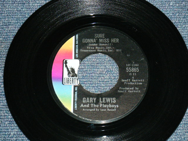 画像: GARY LEWIS & THE PLAYBOYS - SURE GONNA MISS HER ( Ex++/Ex++ ) /1966  US ORIGINAL 7"SINGLE + PICTURE SLEEVE 