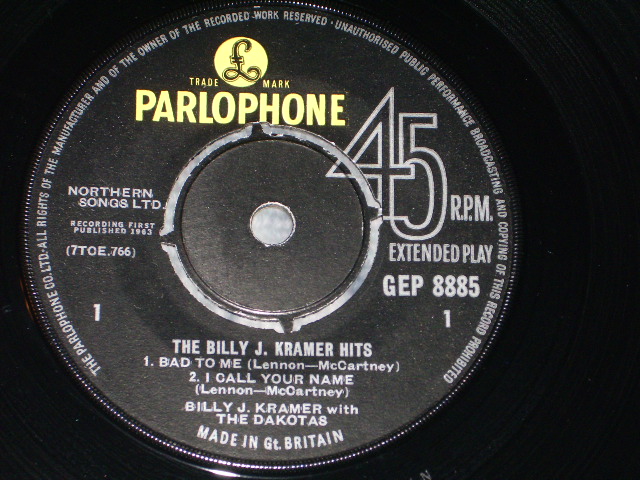 画像: BILLY J. KRAMER  With THE DAKOTAS - THE  BILLY J. KRAMER HITS  / 1963 UK ORIGINAL 7"EP with PICTURE SLEEVE 