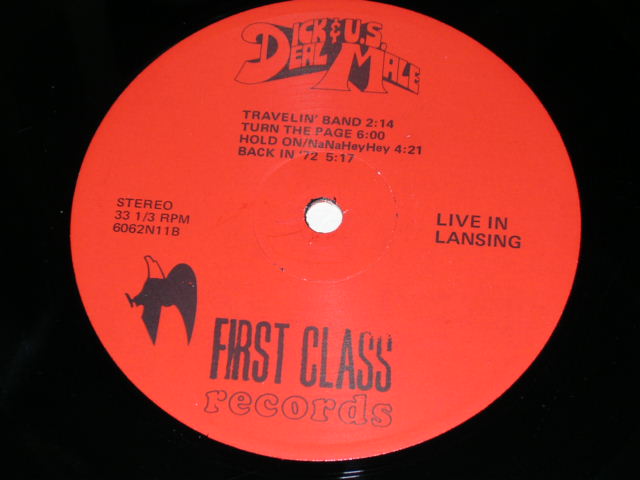 画像: DICK DEAL & U.S. MALE - LIVE IN LANSING / 1972(?) US ORIGINAL LP