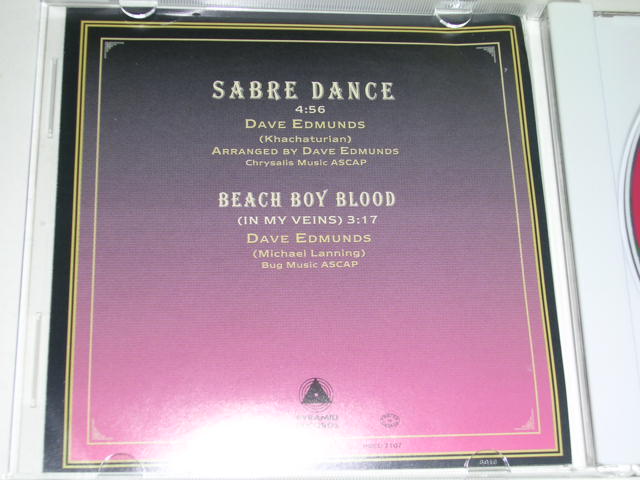 画像: DAVE EDMUNDS - SABRE DANCE + BEACH BOY BLOOD / 1994 US PROMO ONLY NEW  CD SINGLE 