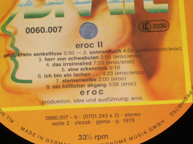 画像: EROC - EROC II / 1970s WEST-GERMANY ORIGINAL LP 