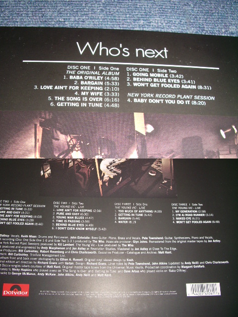画像: THE WHO - WHO'S NEXT ( 3LPs DELUXE EDITION )  / 2003 UK  Reissue Brand New LP 