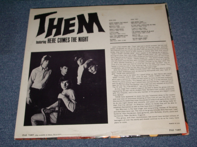 画像: THEM(VAN MORRISON) - THE ORIGINAL HIT GLORIA / 1966 US SECOND PRESS COVER  Stereo LP 