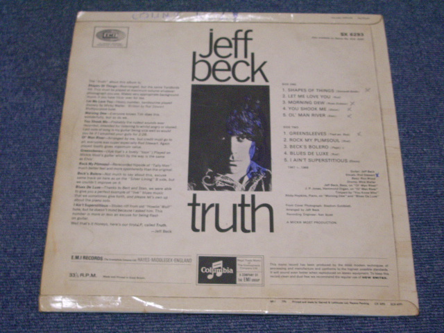 画像: JEFF BECK - TRUTH  / 1968 UK ORIGINAL 1st PRESS MONO BLUE COLUMBIA  LP 