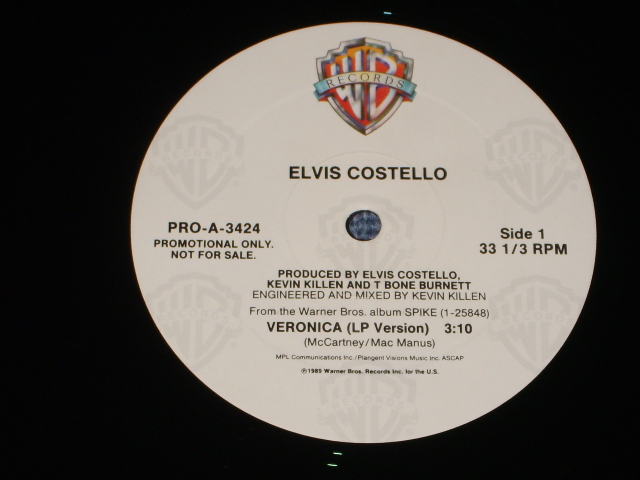 画像: ELVIS COSTELLO - VERONICA ( PROMO ONLY 12" SINGLE )  / 1989 US ORIGINAL MINT- 12" 