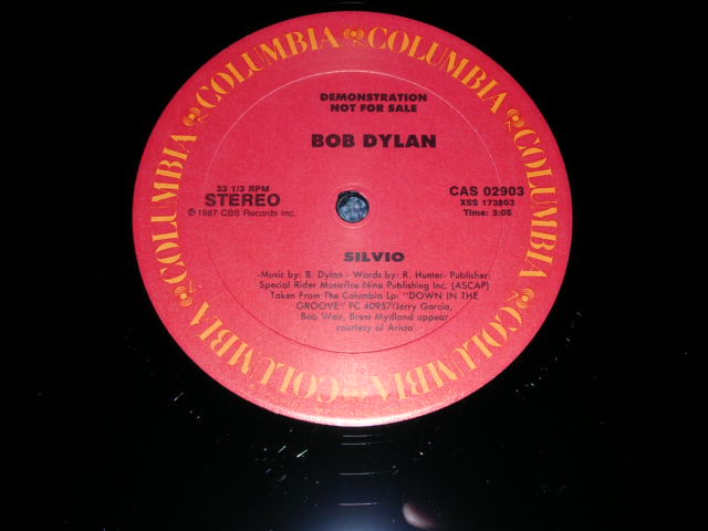 画像: BOB DYLAN - SILVO / 1987 US PROMO ONLY 12" Single