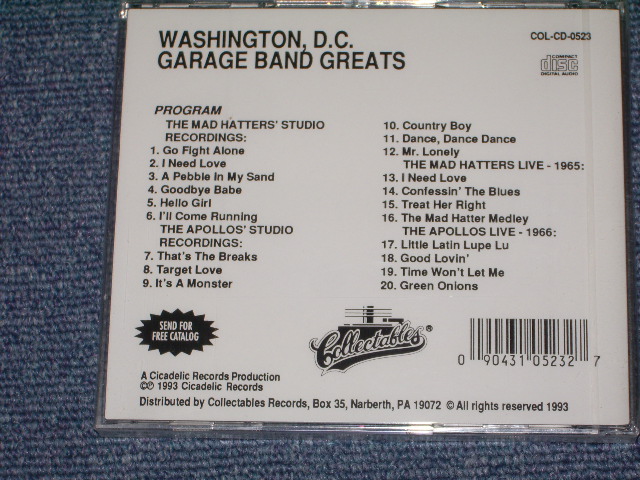画像: VA ( THE MAD HATTERS + THE APOLLOS ) - WASHINGTON D.C. GARAGE BAND GREATS  /1993 US SEALED CD