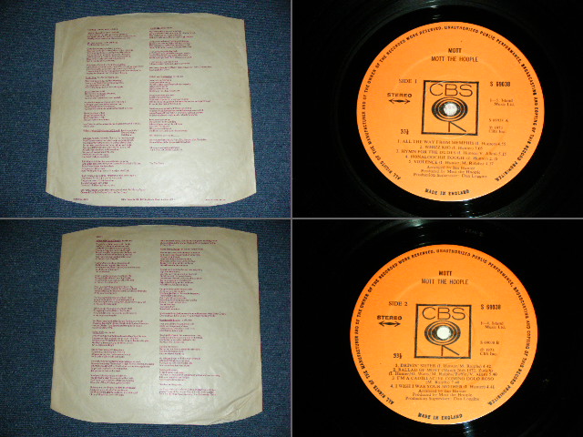 画像: MOTT THE HOOPLE  - MOTT ( NON TITLE STICKER on COVER : Exs++/MINT- ) / 1973 UK ORIGINAL Die-Cut Gatefold Coverl Used LP