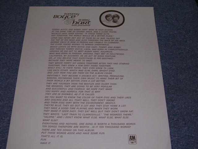 画像: TOMMY BOYCE & BOBBY HART - TEST PATTERNS / 1969 US ORIGINAL WHITE LABEL PROMO  MONO LP 