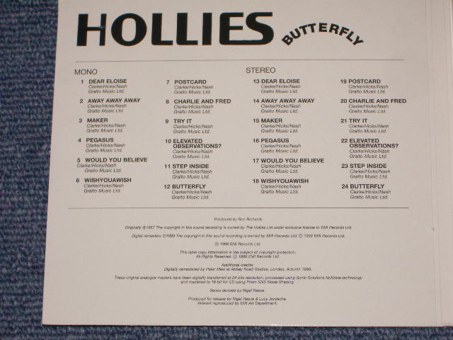 画像: THE HOLLIES - BUTTERFLY  ( 2in1 / MONO & STEREO ) / 1999  EU   Brand New Digi-Pack CD