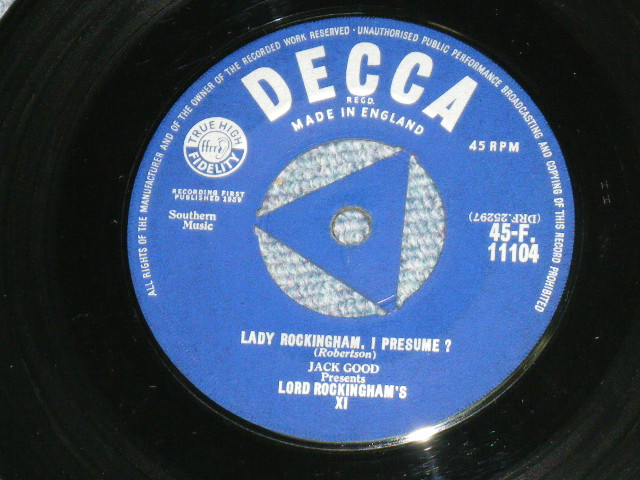 画像: LORD ROCKINGHAM'S XI - WEE TOM / 1959 UK ORIGINAL 7" Single 