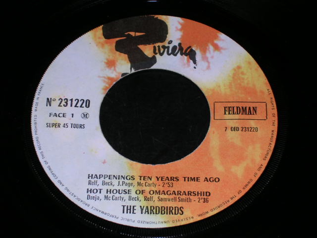 画像: YARDBIRDS - HAPPENINIGS TEN YEARS TIME AGO / 1960s FRENCH ORIGINAL EP With PICTURE SLEEVE 