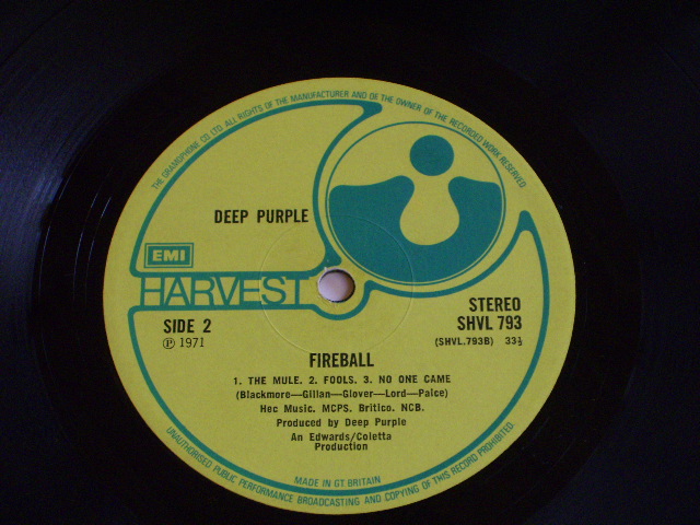 画像: DEEP PURPLE - FIREBALL / 1971 UK ORIGINAL LP 