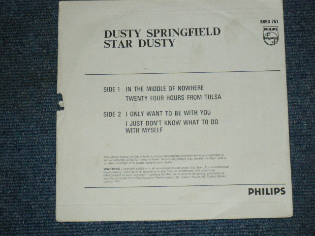 画像: DUSTY SPRINGFIELD - STAR DUSTY  / 1968 UK ORIGINAL 7"EP With PICTURE SLEEVE 
