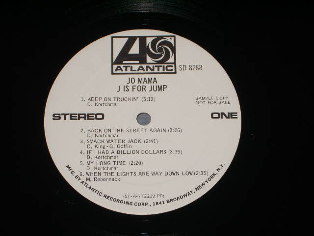 画像: JO MAMA - J IS FOR JUMP (Ex++/Ex+++) / 1971 US AMERICAORIGINAL "WHITE LABEL PROMO" Used LP 