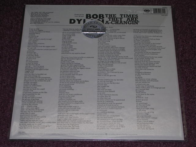 画像: BOB DYLAN - THE TIMES THEY ARE A-CHANGIN' / UK  REISSUE LIMITED "180 Gram" "BRAND NEW SEALED" LP