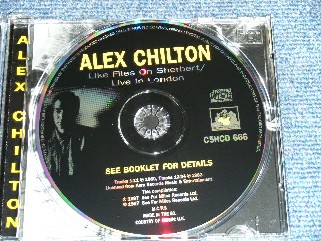 画像: ALEX CHILTON  ( Ex: BOX TOPS ) - LIKE FLIES ON SHERBERT + LIVE IN LONDON ( 2 in 1 ) / 1997 UK ORIGINAL BRAND NEW  CD