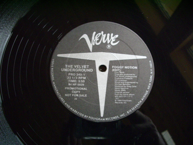 画像: VELVET UNDERGROUND - FOGGY NOTION  / 1984 US ORIGINAL PROMO ONLY 12" 