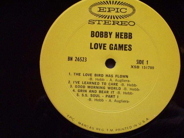 画像: BOBBY HEBB - LOVE GAMES / 1970 US ORIGINAL LP 