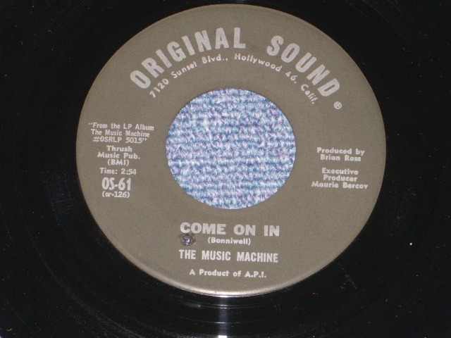 画像: THE MUSIC MACHINE - A) TALK TALK B) COME-ON IN (Ex+++/Ex+++) / 1966 US AMERICA ORIGINAL Used 7"Single