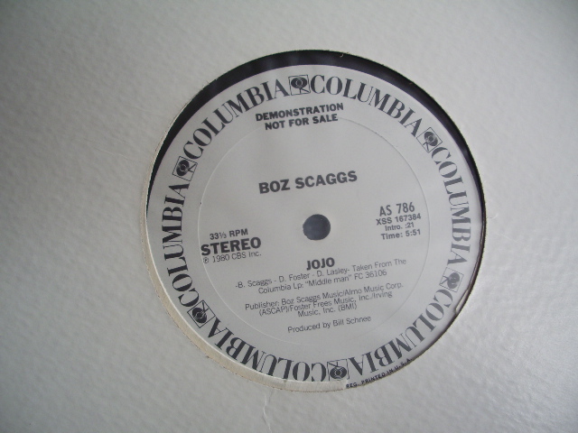 画像: BOZ SCAGGS - JOJO  / 1980 US PROMO ONLY 12" 