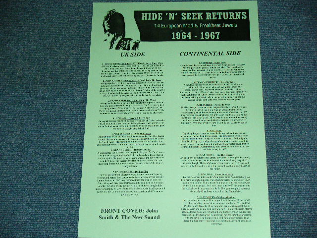 画像: V.A. OMNIBUS ( 14 60's EUROPEAN MOD & FREAKBEAT JEWELS ) - HIDE 'N' SEEK RETURNS 1964-1967 VOL.3 / EU PRIVATE PRESS Used LP 