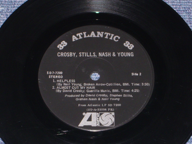画像: CROSBY, STILLS, NASH & YOUNG - DE JAVU ( JUKE BOX EP )  / 1970 US ORIGINAL  7"EP With PICTURE SLEEVE
