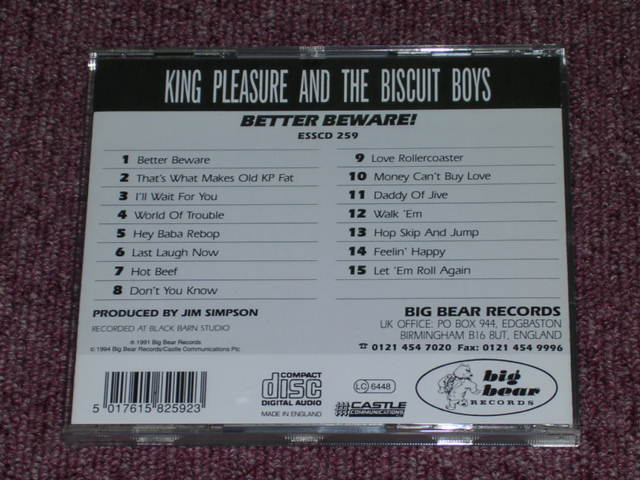 画像: KING PLEASURE & THE BISCUIT BOYS - BETTER BEWARE! / 1991 UK ORIGINAL Brand New CD  