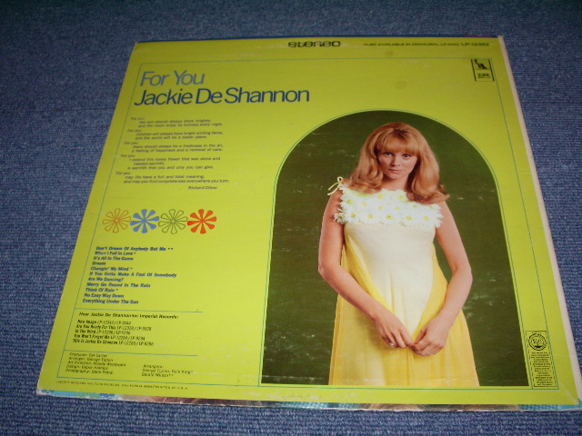 画像: JACKIE DeSHANNON  DE SHANNON - FOR YOU / US ORIGINAL STEREO Used LP