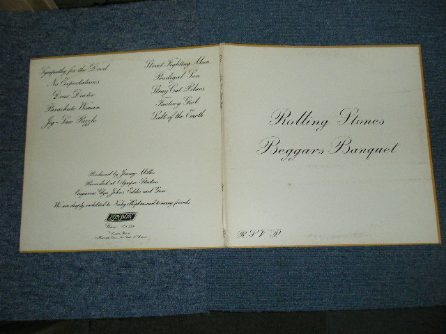 画像:  THE ROLLING STONES - BEGGARS BANQUET ( MATRIX # XZAL-8476 A  PS-539 A 1-1-1 /XZAL-8477 B PS-539B 1-1-1 PRCW : Ex+/MINT- )/ 1974? US AMERICA REISSUE  2nd Press Non-Credit Back Cover  LP 