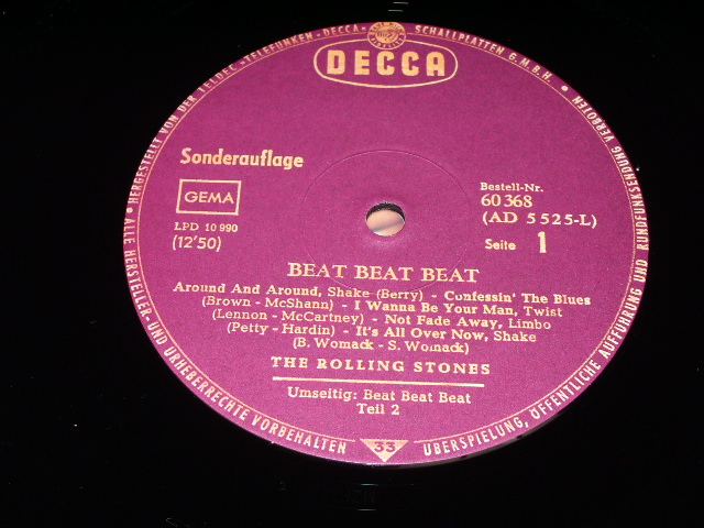 画像: ROLLING STONES - BEAT BEAT BEAT   / REISSUE/REPRO/BOOT 10"LP