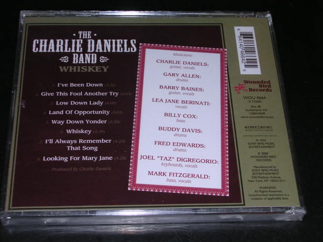 画像: CHARLIE DANIELS BAND - WHISKEY / 2008 USEALED  CD