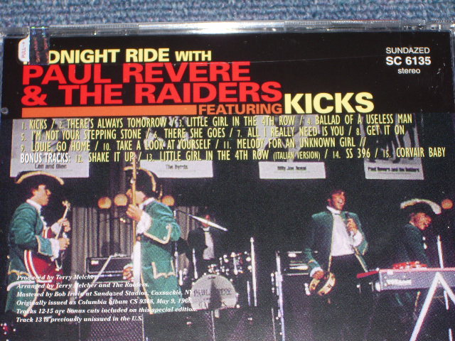 画像: PAUL REVERE & THE RAIDERS - MIDNIGHT RIDE WITH PAUL REVERE & THE RAIDERS Feat. KICKS  / 2000 US SEALED NEW CD