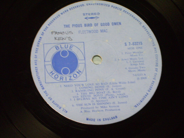 画像: FLEETWOOD MAC - THE PIOUS BIRD OF GOOD OMEN (Ex++/Ex+++ WOFC) / 1969 UK ENGLAND ORIGINAL Used LP 