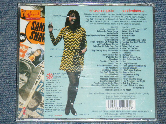 画像: SANDIE SHAW - 64-67 COMPLETE / 1990's UK  Brand New Sealed 2CD's SET 