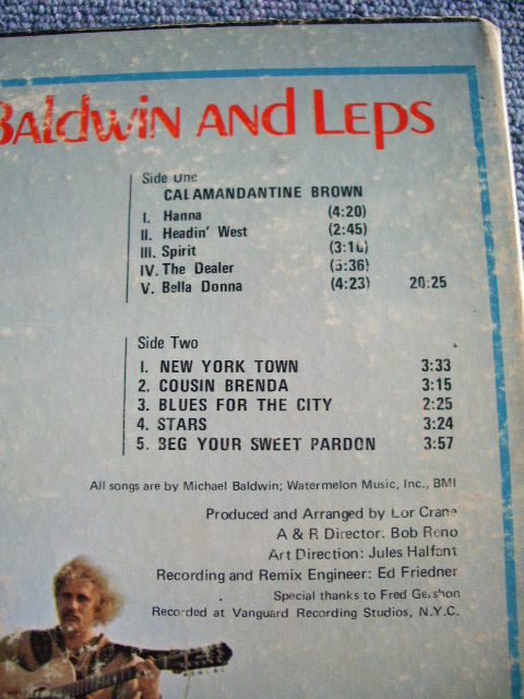 画像: BALDWIN and LEPS - BALDWIN and LEPS  / 1971  US ORIGINAL WHITE LABEL PROMO  LP 