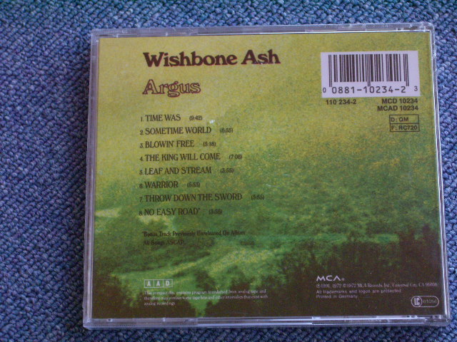 画像: WISHBONE ASH -  ARGUS / 1991 US / GERMAN PRESS SEALED   CD