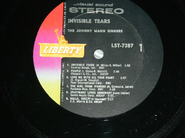 画像: JOHNNY MANN SINGERS - INVISIBLE TEARS ( Ex+/Ex++ ) / 1964  US ORIGINAL STEREO Used LP