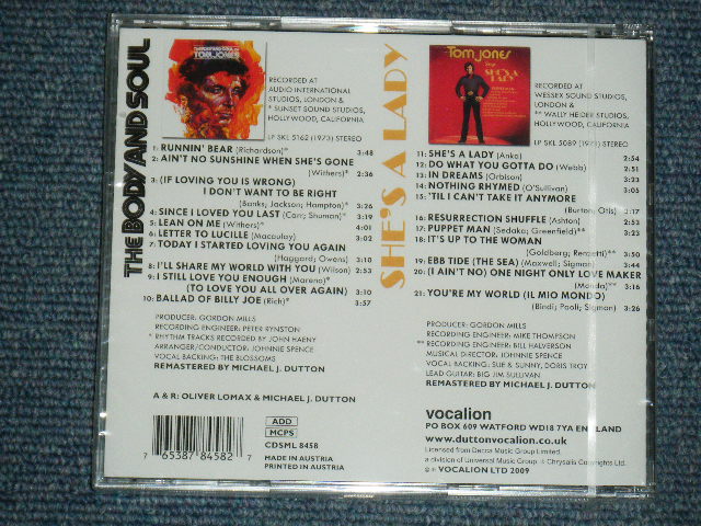 画像: TOM JONES - THE BODY AND SOUL + TOM JONES ( 2 in 1 ) / 2009 UK BRAND NEW SEALED CD