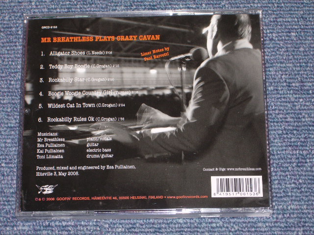 画像: MR. BREATHLESS - PLAYS CRAZY CAVAN / 2008 FINLAND BRAND NEW CD  