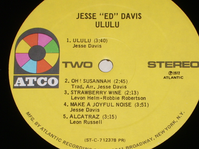 画像: JESSE ED DAVIS  - ULULU / 1972 US ORIGINAL LP 
