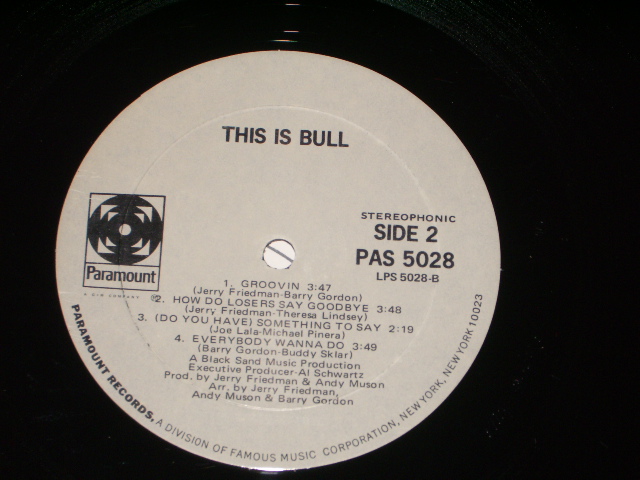 画像: BULL - THIS IS BULL ( FUZZ PSYCHE)  / 1970 US ORIGINAL LP 