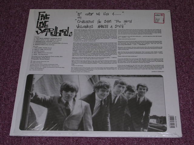 画像: YARDBIRDS, THE - FIVE LIVE YARDBIRDS / ITALY REISSUE NEW LIMITED 180g LP 