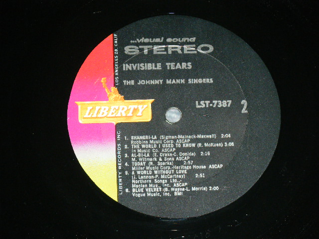 画像: JOHNNY MANN SINGERS - INVISIBLE TEARS ( Ex+/Ex++ ) / 1964  US ORIGINAL STEREO Used LP