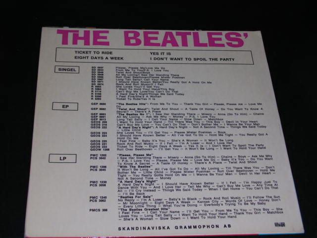 画像: THE BEATLES - TICKET TO RIDE  ( 4 Tracks EP : Ex+++/Ex+++ ) / 1965  SWEDEN ORIGINAL Used 7" EP With PICTURE SLEEVE 