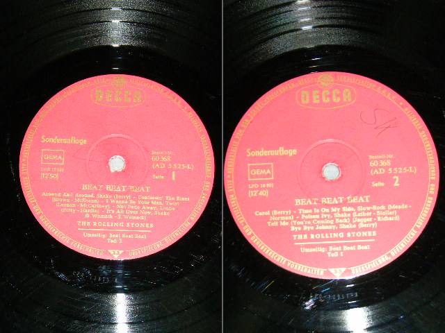 画像: ROLLING STONES - BEAT BEAT BEAT ( Limited 2,000 Press : Ex++/Ex++ )   / 1964? GERMAN ORIGINAL 10"LP