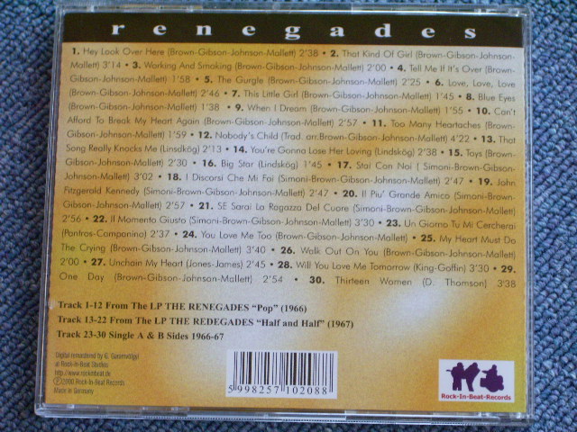 画像: THE RENEGADES - POP + HALF and HALF  / 2000 GERMAN BRAND NEW  CD