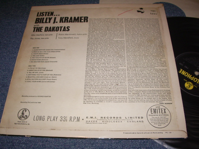 画像: BILLY J.KRAMER with THE DAKOTAS - LISTEN ... ( 1st ALBUM )   / 1963 UK ORIGINAL "YELLOW PARLOPHONE" MONO  LP 