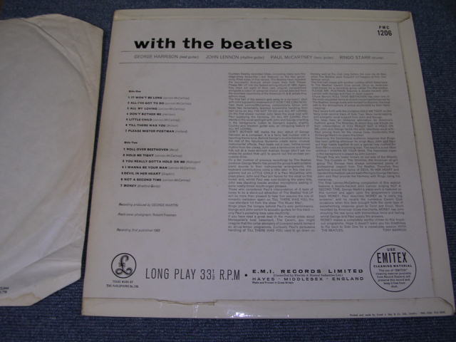 画像: THE BEATLES - WITH THE BEATLES ( MATRIX NUMBER  5N & 5N : "GOTTA HOLD" Regular Credit on BACK COVER  ) / UK YELLOW PARLOPHONE ORIGINAL MONO LP