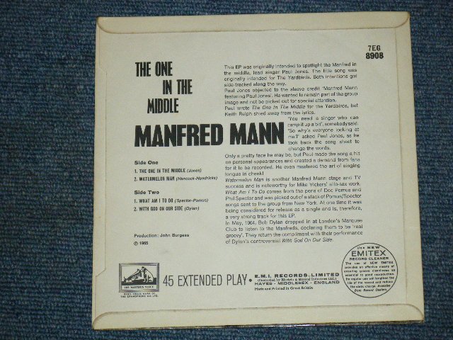 画像: MANFRED MANN - THE ONE IN THE MIDDLE ( Ex++/Ex++ ) / 1965 UK ORIGINAL 7"EP With PICTURE SLEEVE 